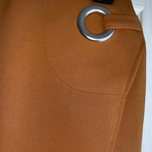 Brown pencil slit skirt